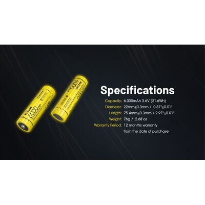 ΜΠΑΤΑΡΙΑ NITECORE 21700/ 6000mAh / HP (τιμή τεμαχίου)